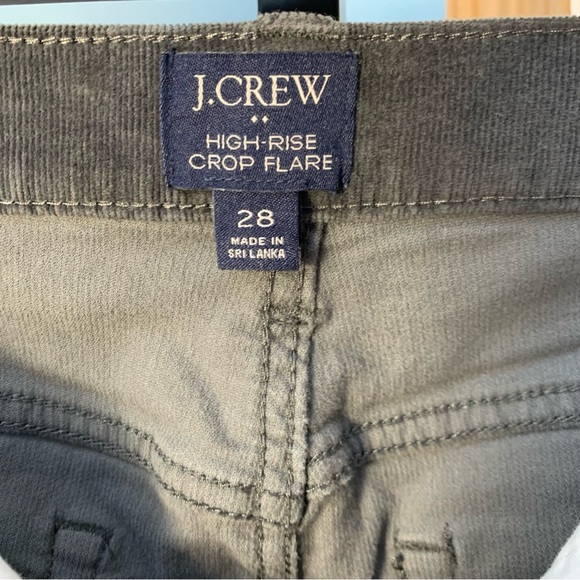 J. Crew High Rise Crop Flare Grey Corduroy Pants - Picture 6 of 8